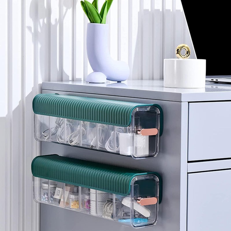 black sparrow 6 cell drawer underware boxNew Wall Hanging Transparent Switchable 6 Cell drawer Fancy SelfAdhesive Anti Dust Storage Box PunchFree Multifunctional Clothes Lingerie - Image 5