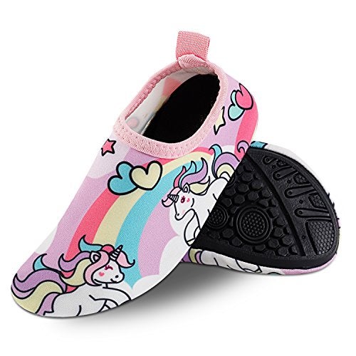 Bigib Toddler Kids Swim Water Shoes Quick Dry Non-Slip Water Skin Barefoot Sports Shoes Aqua Socks for Boys Girls Toddler, Unicorn, 7 Toddler - Image 4