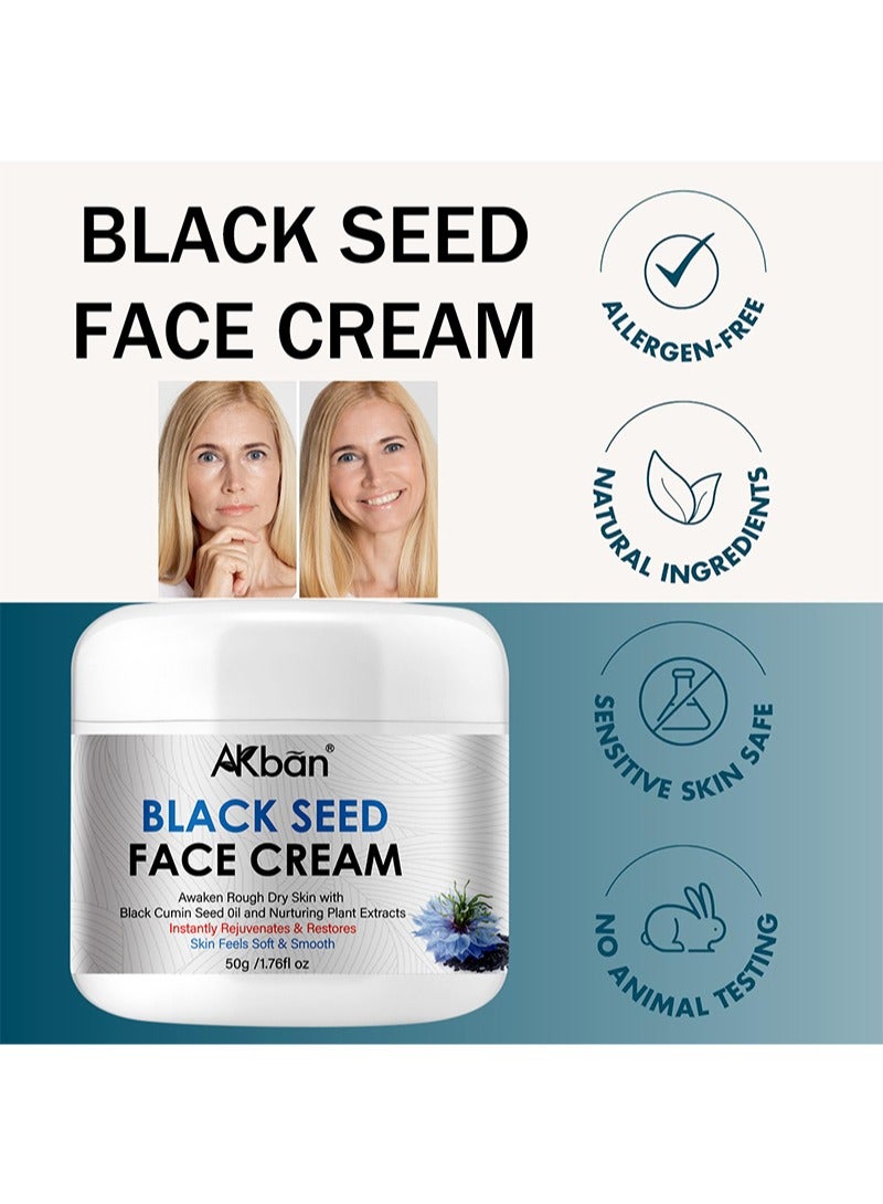 AKban Black Seed Face Cream，Repair Skin Damage, Prevent Skin Cracking And Roughness, Nourish The Skin (50g) - Image 3
