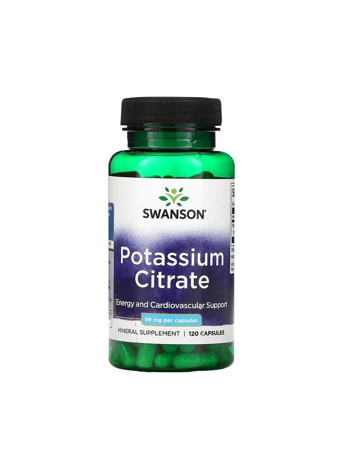 SWANSON سترات البوتاسيوم، 99 ملغ، 120 كبسولة