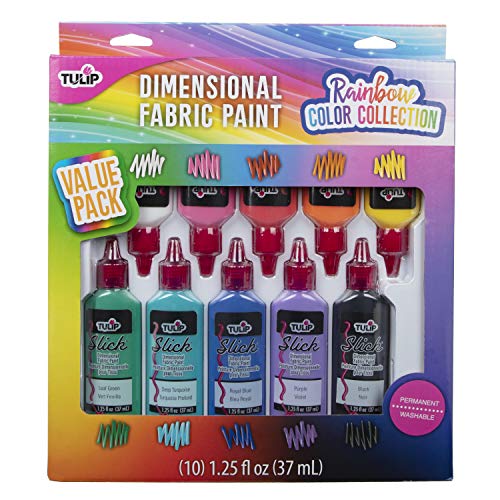 Tulip Puff Paint Kits Rainbow Color Collection, 1.25 Fl Oz (Pack of 10) - Image 1