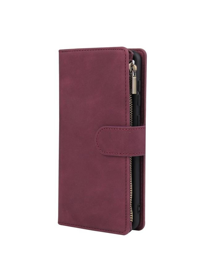 S-TOP Case For Samsung Galaxy A21s Multifunctional Retro Frosted Horizontal Flip Leather Case with Card Slot & Holder & Zipper Wallet & Photo Frame & Lanyard - Image 2