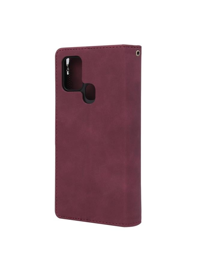 S-TOP Case For Samsung Galaxy A21s Multifunctional Retro Frosted Horizontal Flip Leather Case with Card Slot & Holder & Zipper Wallet & Photo Frame & Lanyard - Image 3