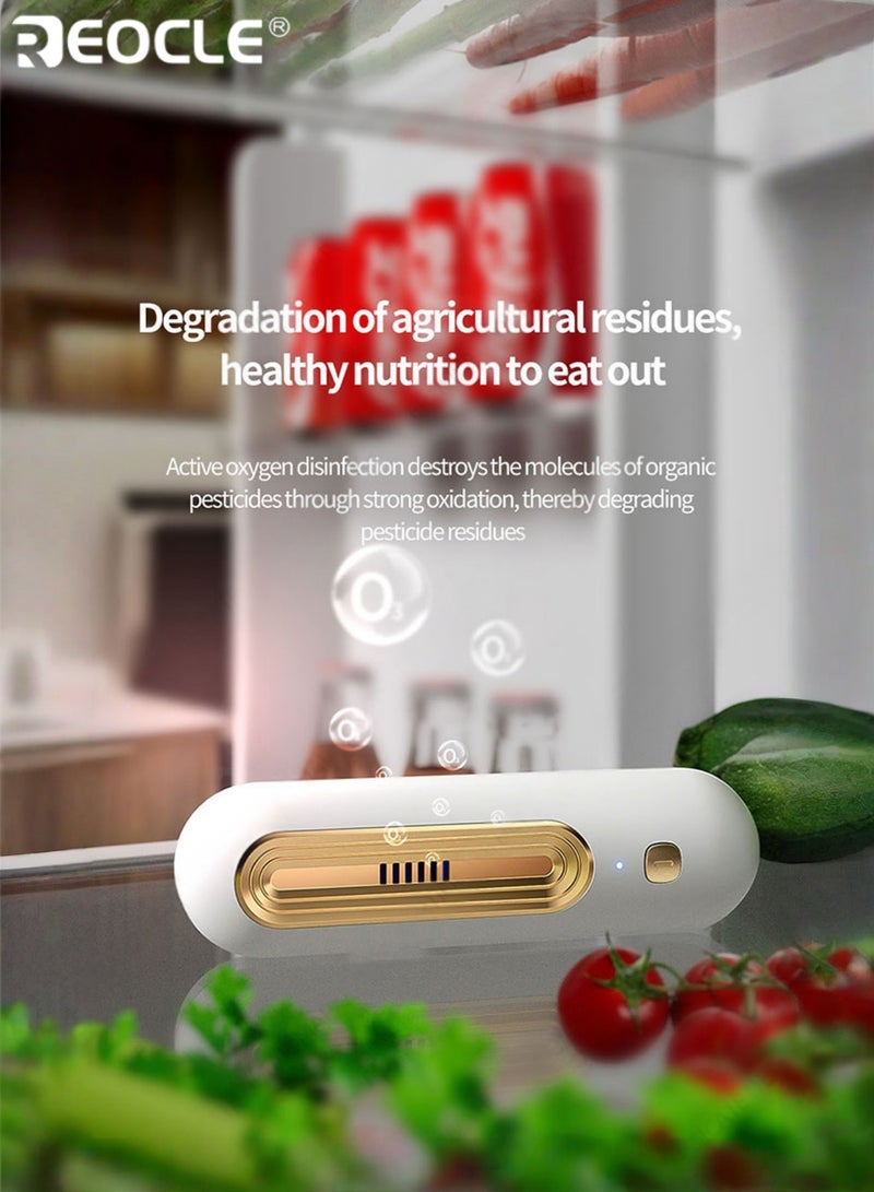 ريوكل جهاز تنقية هواء ثنائي السرعة مع بطارية 1200 مللي أمبير/ساعة وفلتر كربون قابل للغسل، مزيل روائح مدمج يعمل بهدوء، مناسب للثلاجة وخزانة الأحذية ومنطقة الحيوانات الأليفة. - Image 5