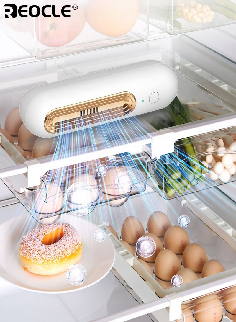REOCLE Dual Speed Air Purifier with 1200mAh Battery and Washable Carbon Filter Compact Odor Eliminator with Quiet Operation for Refrigerator Shoe Cabinet Pet Area Use - Image 2