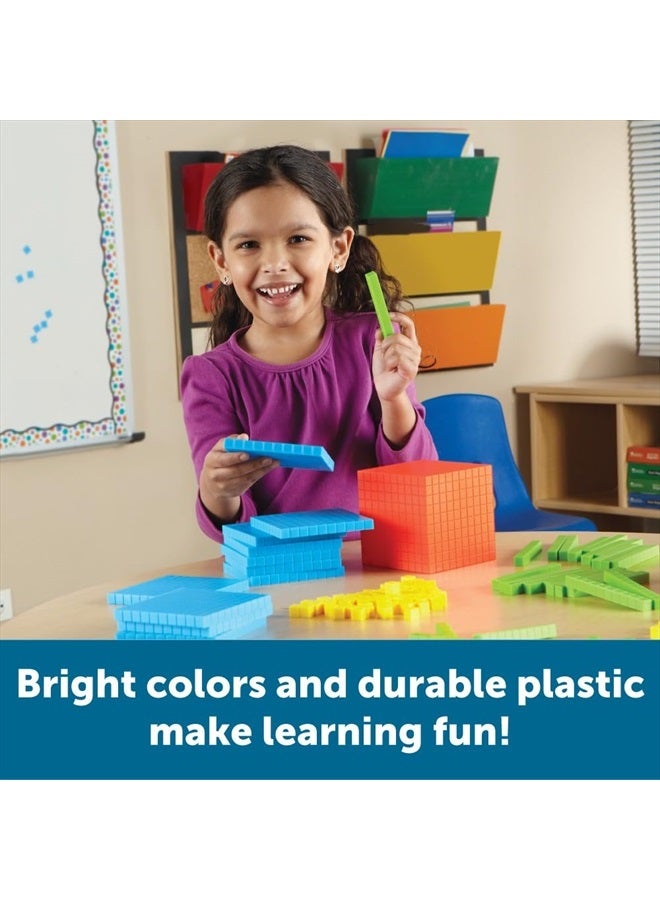 Learning Resources Brights Base Ten Classroom Set, 20-25 Students, 823 Piece Set, Ages 6+, 4.8 H x 15.6 L x 11.4 W - Image 3