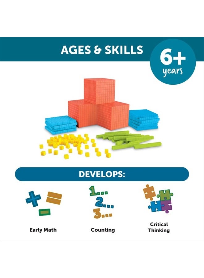 Learning Resources Brights Base Ten Classroom Set, 20-25 Students, 823 Piece Set, Ages 6+, 4.8 H x 15.6 L x 11.4 W - Image 5