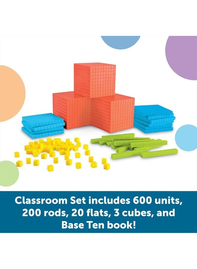 Learning Resources Brights Base Ten Classroom Set, 20-25 Students, 823 Piece Set, Ages 6+, 4.8 H x 15.6 L x 11.4 W - Image 2