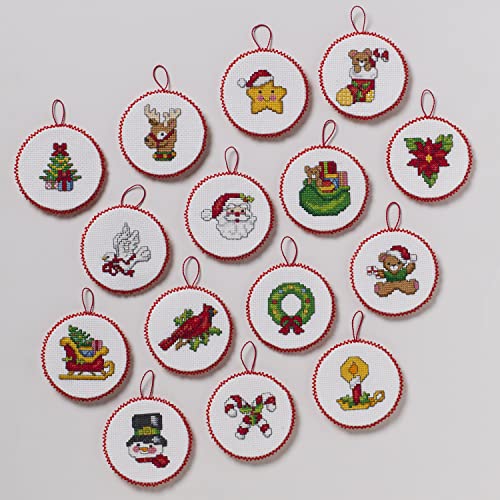 Bucilla Cross-Stitch 14 Piece Ornament Making Kit, Classic Christmas Collection, Perfect for DIY Arts and Crafts, 89454E - Image 5