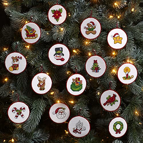 Bucilla Cross-Stitch 14 Piece Ornament Making Kit, Classic Christmas Collection, Perfect for DIY Arts and Crafts, 89454E - Image 2