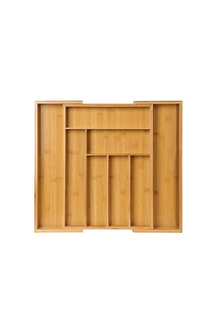 HOMESTAR Versatile Bamboo Expandable Drawer Organizer for Cutlery, Adjustable Tray, Wooden Drawer Dividers for Organizing Silverware, Cutlery And Knives in The Kitchen, Bedroom Or Living Room - Image 2