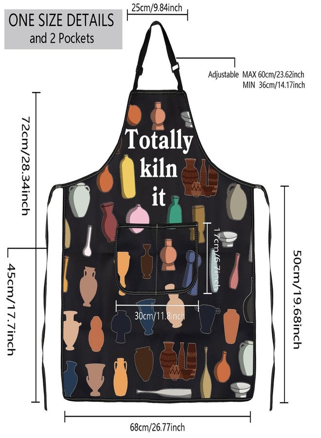 MBMSO Ceramic Artist Apron Totally Kiln it Pottery Artist Gift Pottery Maker Gift for Pottery Lover Ceramic Apron with Pocket (Totally Kiln it Apron-b) - Image 2