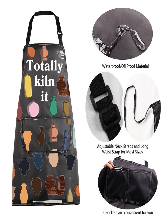 MBMSO Ceramic Artist Apron Totally Kiln it Pottery Artist Gift Pottery Maker Gift for Pottery Lover Ceramic Apron with Pocket (Totally Kiln it Apron-b) - Image 5