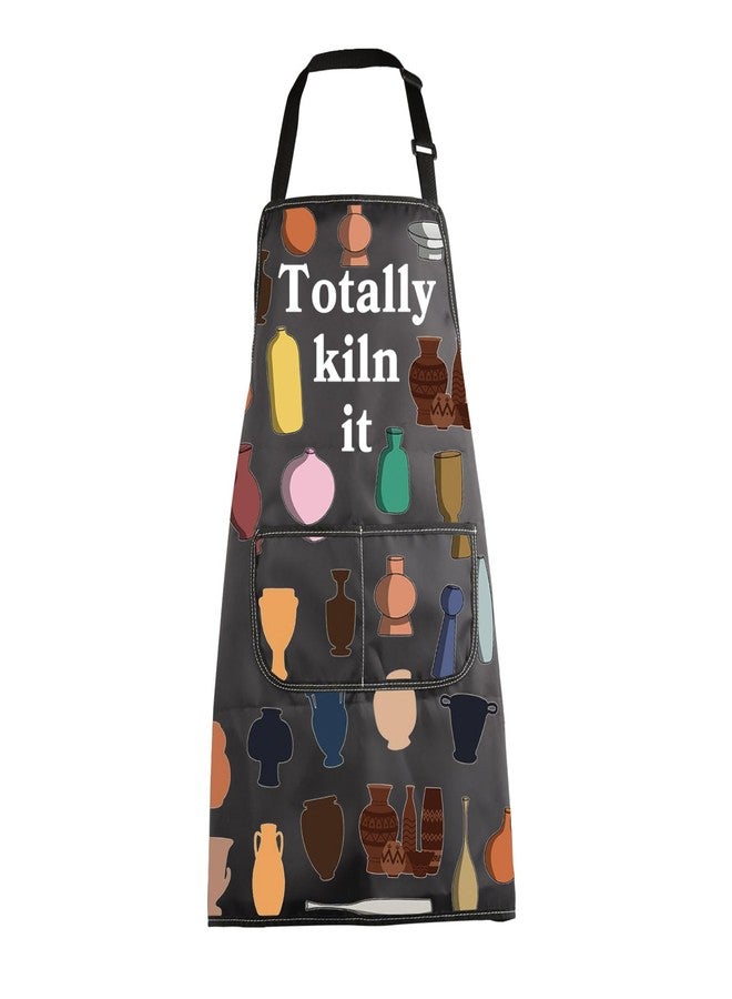 MBMSO Ceramic Artist Apron Totally Kiln it Pottery Artist Gift Pottery Maker Gift for Pottery Lover Ceramic Apron with Pocket (Totally Kiln it Apron-b) - Image 1