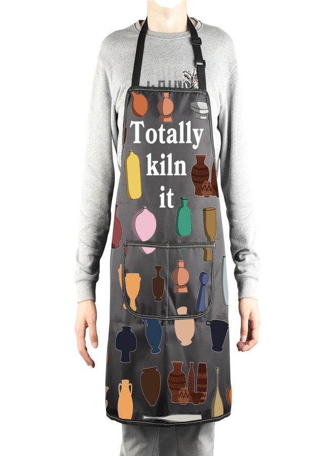 MBMSO Ceramic Artist Apron Totally Kiln it Pottery Artist Gift Pottery Maker Gift for Pottery Lover Ceramic Apron with Pocket (Totally Kiln it Apron-b) - Image 4