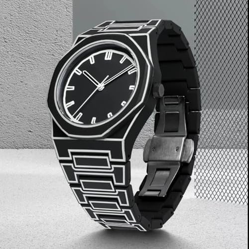 FANMIS Men's Anime-Inspired Fashion Sketch Wristwatch Minimalist Creative Wormhole Design Watch Stylish and Durable Timepiece for Men's Sports Watch (B Black) - Image 2