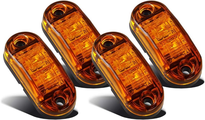 Partsam 4 Pcs 2.5inch Oval Amber LED Trailer Lights - Image 1
