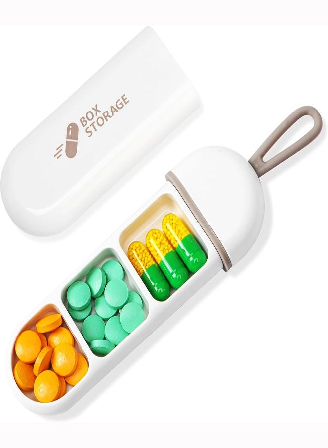 Anti-Moisture Three-Compartment Pill Box - Waterproof Seal, Eco-Friendly ABS Material, Large Capacity, Ideal for Travel, Daily Use, Medication Storage, and Easy Carry, White Grey - Image 1