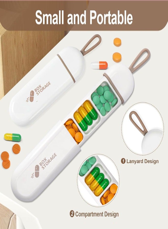 Anti-Moisture Three-Compartment Pill Box - Waterproof Seal, Eco-Friendly ABS Material, Large Capacity, Ideal for Travel, Daily Use, Medication Storage, and Easy Carry, White Grey - Image 3