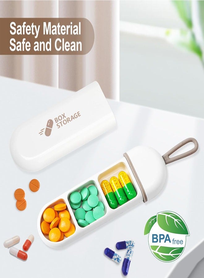 Anti-Moisture Three-Compartment Pill Box - Waterproof Seal, Eco-Friendly ABS Material, Large Capacity, Ideal for Travel, Daily Use, Medication Storage, and Easy Carry, White Grey - Image 2