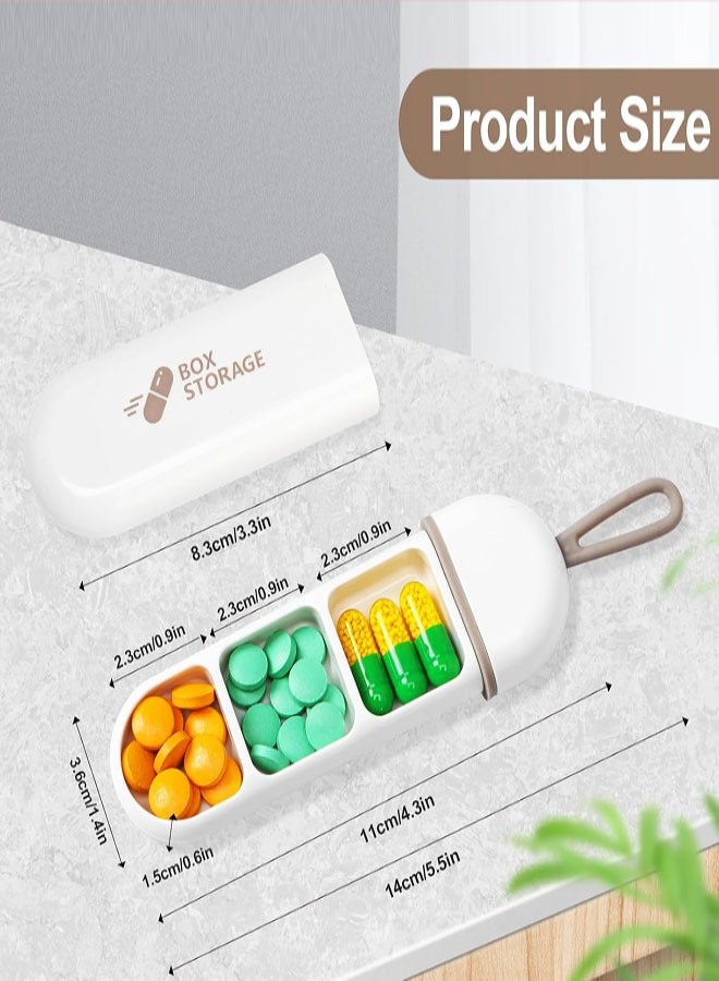 Anti-Moisture Three-Compartment Pill Box - Waterproof Seal, Eco-Friendly ABS Material, Large Capacity, Ideal for Travel, Daily Use, Medication Storage, and Easy Carry, White Grey - Image 5