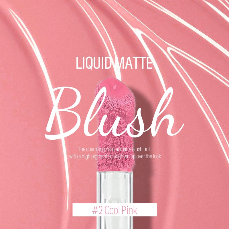 KYDA Liquid Blush, Matte Tinted for Cheeks, Lasting Dewy Cheek, Soft Creamy Blush, Blendable Lightweight, Buildable Matte Coverage, Cool Pink - Image 2