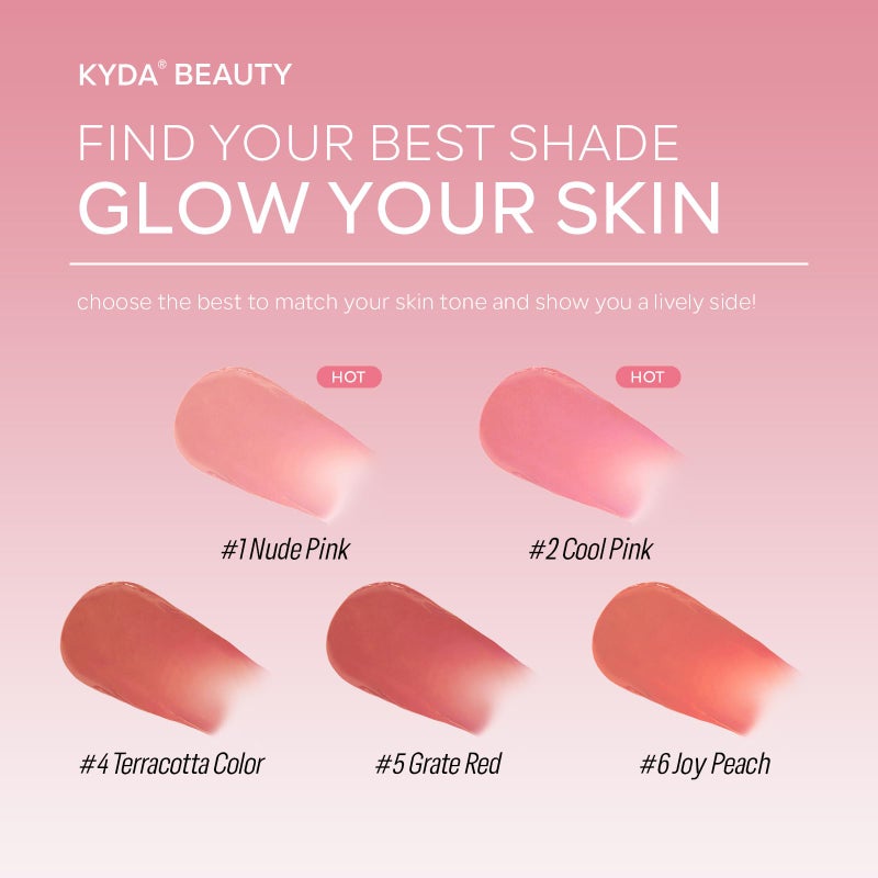 KYDA Liquid Blush, Matte Tinted for Cheeks, Lasting Dewy Cheek, Soft Creamy Blush, Blendable Lightweight, Buildable Matte Coverage, Cool Pink - Image 4