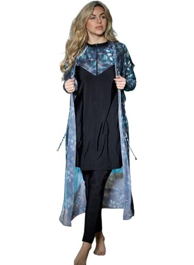 Women's 4-piece burkini suit with long, waterproof sleeves - Image 5