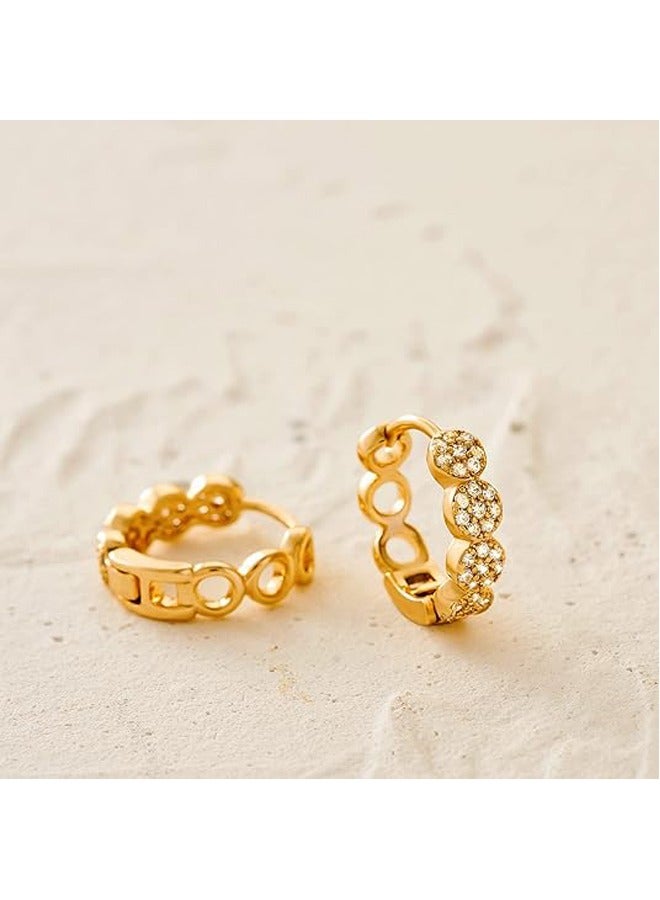 Mevecco Women Huggie Earrings Gold Hoop 14K Gold Filled Small Simple Handmade Hypoallergenic Everyday Jewelry - Image 5