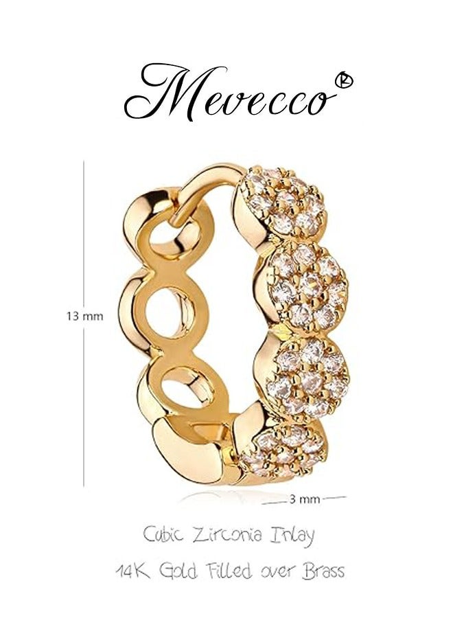 Mevecco Women Huggie Earrings Gold Hoop 14K Gold Filled Small Simple Handmade Hypoallergenic Everyday Jewelry - Image 4