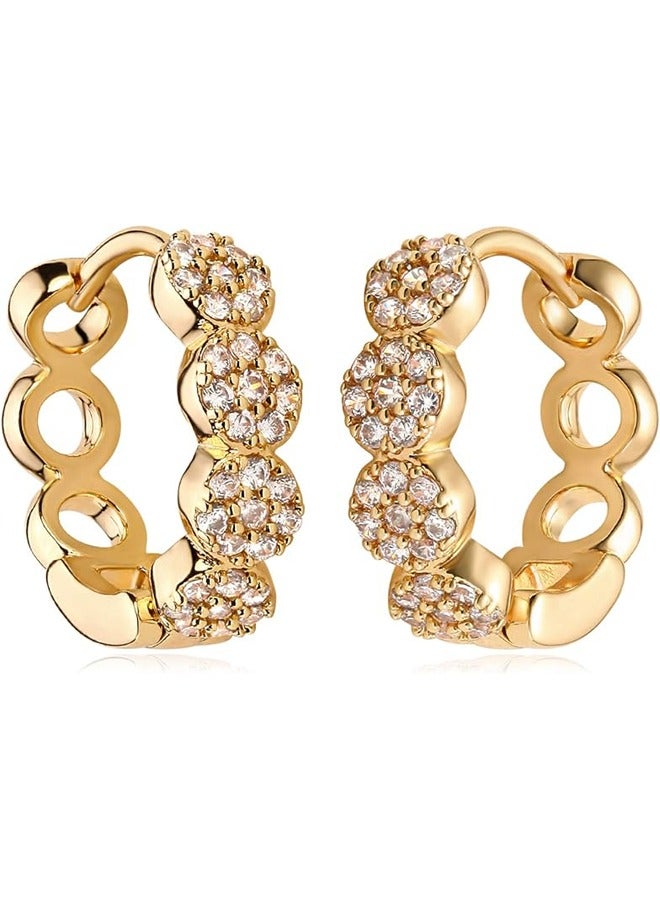 Mevecco Women Huggie Earrings Gold Hoop 14K Gold Filled Small Simple Handmade Hypoallergenic Everyday Jewelry - Image 1