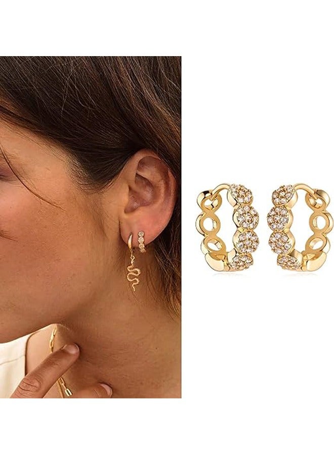 Mevecco Women Huggie Earrings Gold Hoop 14K Gold Filled Small Simple Handmade Hypoallergenic Everyday Jewelry - Image 3