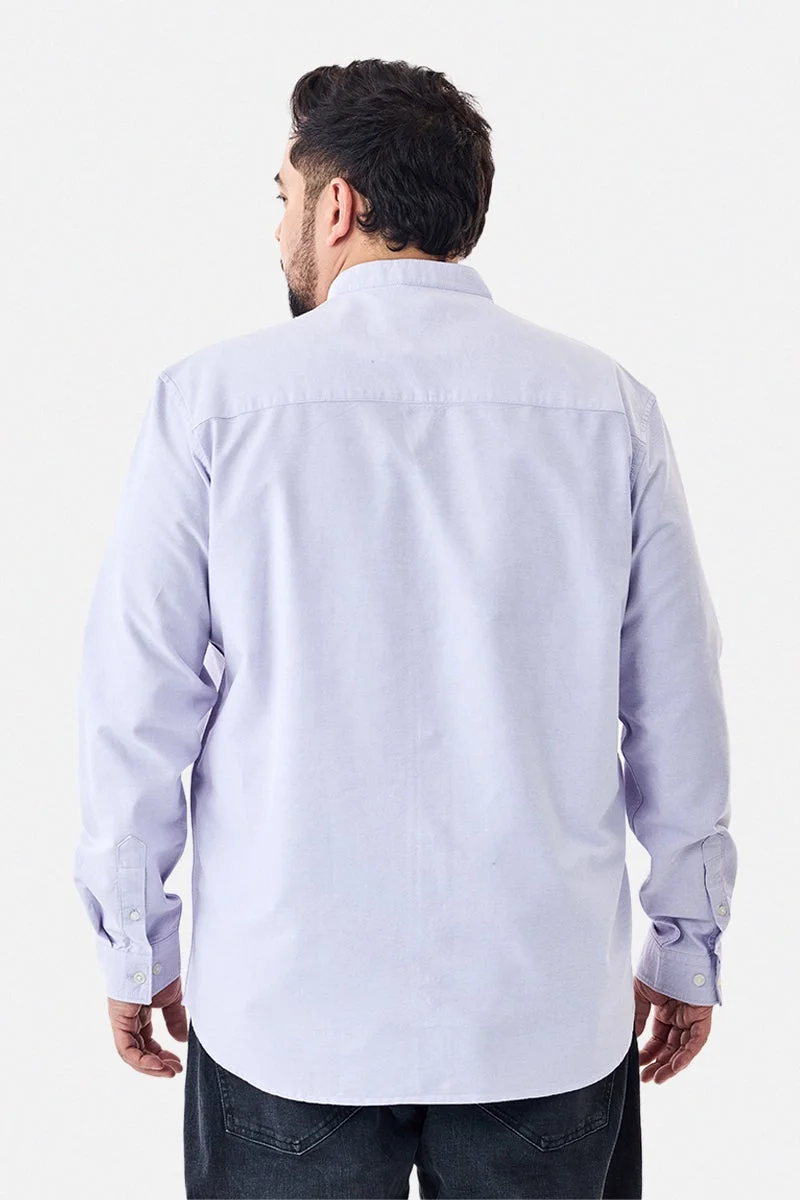 Snitch Lavender 100% Cotton Plus Size Mandarin Shirt for Men | Best Price UAE