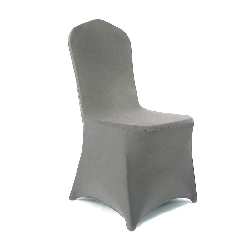 Peomeise 12pcs Stretch Spandex Chair Cover for Wedding Party Dining Banquet Event Grey 12
