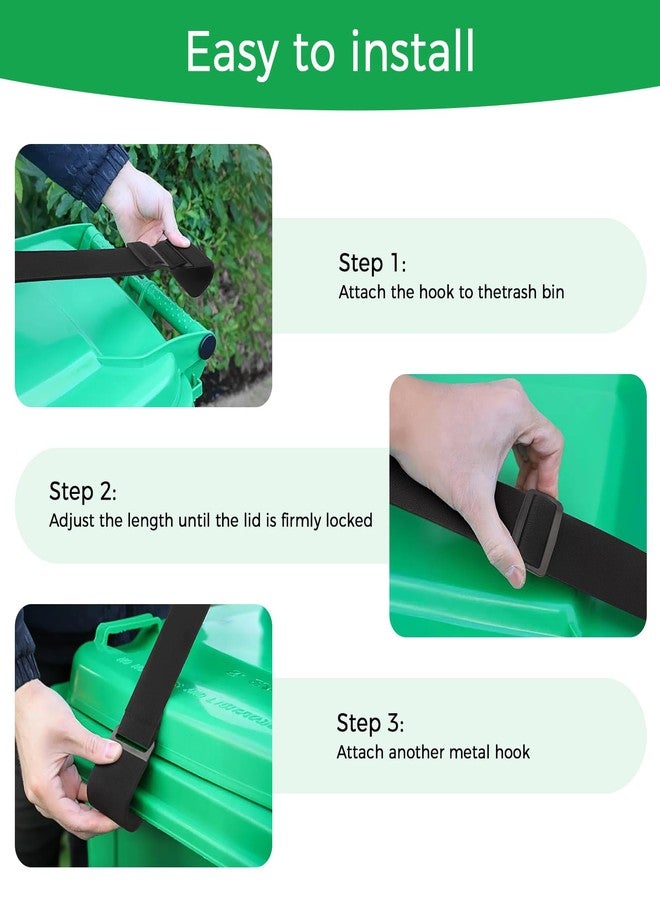 HenSinTc 1 Pack Trash Can Locks for Animals, Adjustable Double Metal Claw Bear Proof Trash Can Lock, Outdoor Trash Can Lock Straps Prevent Raccoons Dogs Mice and Small Animals from Rummaging Trash Bin - Image 5