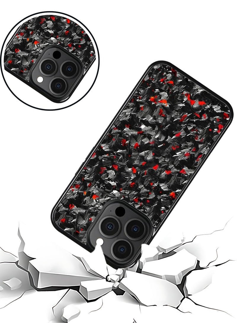 SOLARAE Luxurious Real Carbon Fiber iPhone Case - Lightweight, Drop Protection (iPhone 14 Pro Max) Red - Image 4