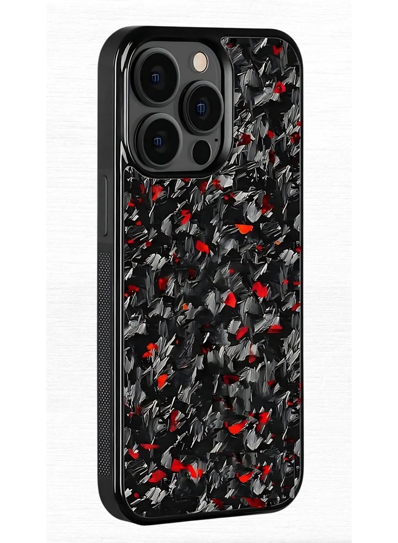 SOLARAE Luxurious Real Carbon Fiber iPhone Case - Lightweight, Drop Protection (iPhone 14 Pro Max) Red - Image 2