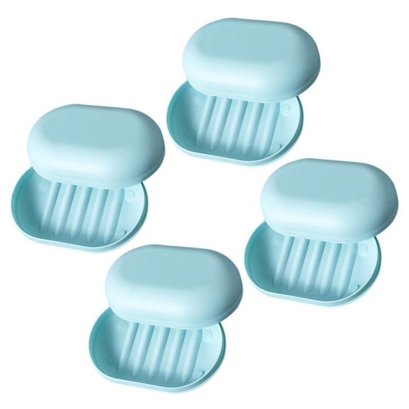 4Pcs Travel Soap Case with Lid Leakproof Portable Soap Holder for Bathroom Camping Gym - Image 2