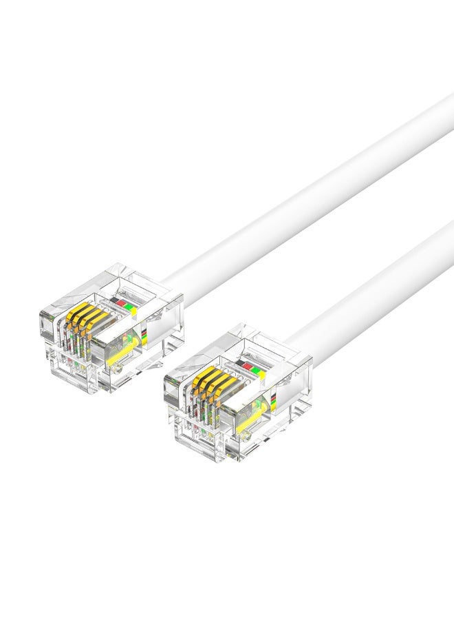 VENTION Flat 6P4C Telephone Patch Cable White Model - Image 1
