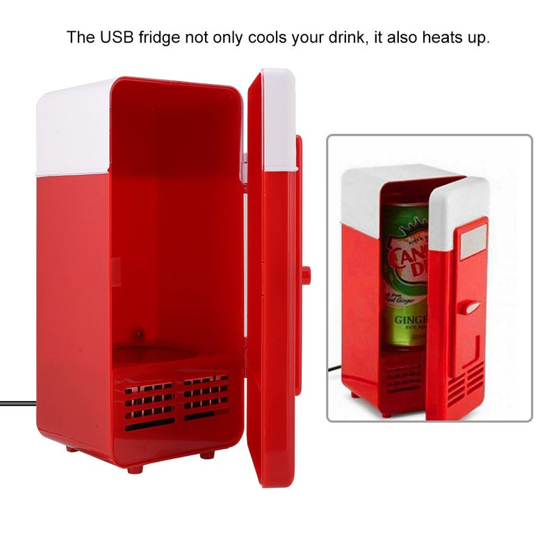 مبرد USB محمول لجهاز الكمبيوتر (بي سي) / مبرد ومدفئ لحاويات المشروبات - بلون أحمر - Image 4