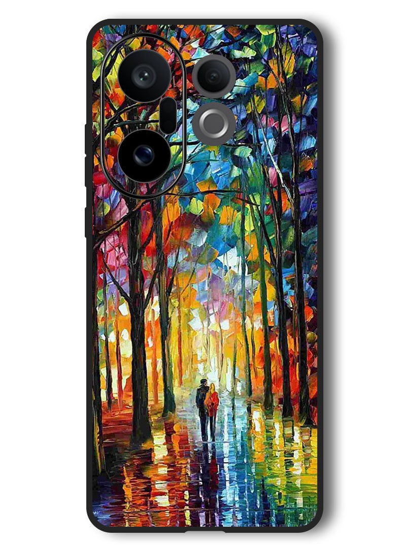 Theodor Case Compatible with Vivo X200 FE 6.31 Inch Protection Shockproof Bumper Cover Colorful  Art Couple - Image 1