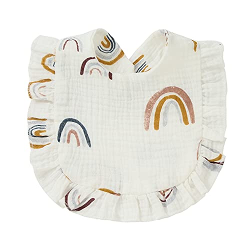 Nishine 4 PACK Solid Muslin Baby Drool Bibs Set for Unisex Boys Girls Cotton Adjustable Teething Feeding Drooling Bibs (Rainbow Set) - Image 3