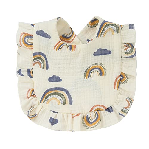 Nishine 4 PACK Solid Muslin Baby Drool Bibs Set for Unisex Boys Girls Cotton Adjustable Teething Feeding Drooling Bibs (Rainbow Set) - Image 4