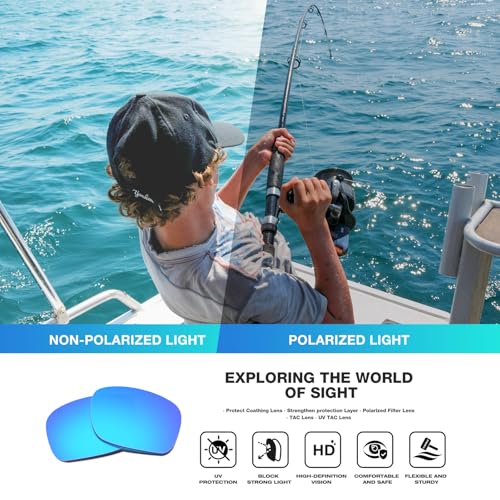 RIVBOS Polarized Sunglasses UV400 Protection for Men's and Women's Fishing, Cycling, and Outdoor Activities RB832-1 Black Ice Blue Lens - Image 4