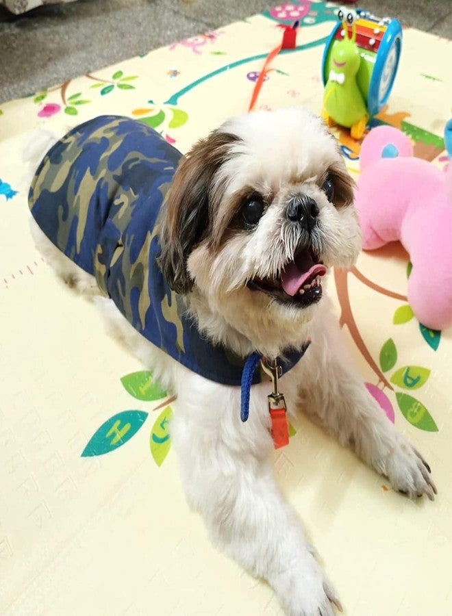 Lulala Soft Dog Sweater, Year-Round Fleece Vest, Knit Fleece Pet Jacket, Lightweight, Velcro Closure - Flower Print (Blue, M) - Image 4