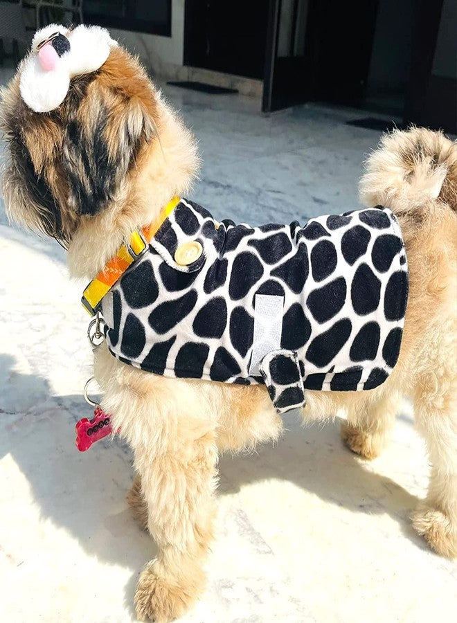 Lulala Soft Dog Sweater, Year-Round Fleece Vest, Knit Fleece Pet Jacket, Lightweight, Velcro Closure - Flower Print (Blue, M) - Image 5