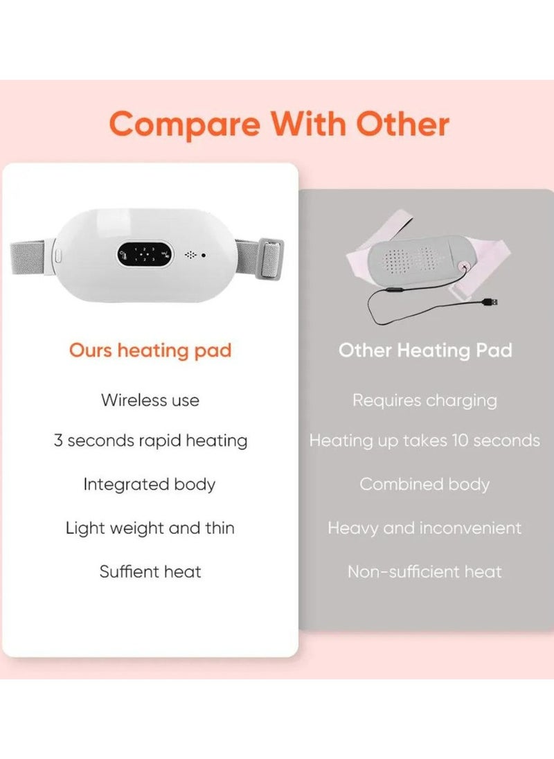 Prime by javaudan Menstrual Electric Heating Pad Waistband Device Adjustable 4-Speed ​​Rechargeable Heating Cramp Belt Massage  - Image 4