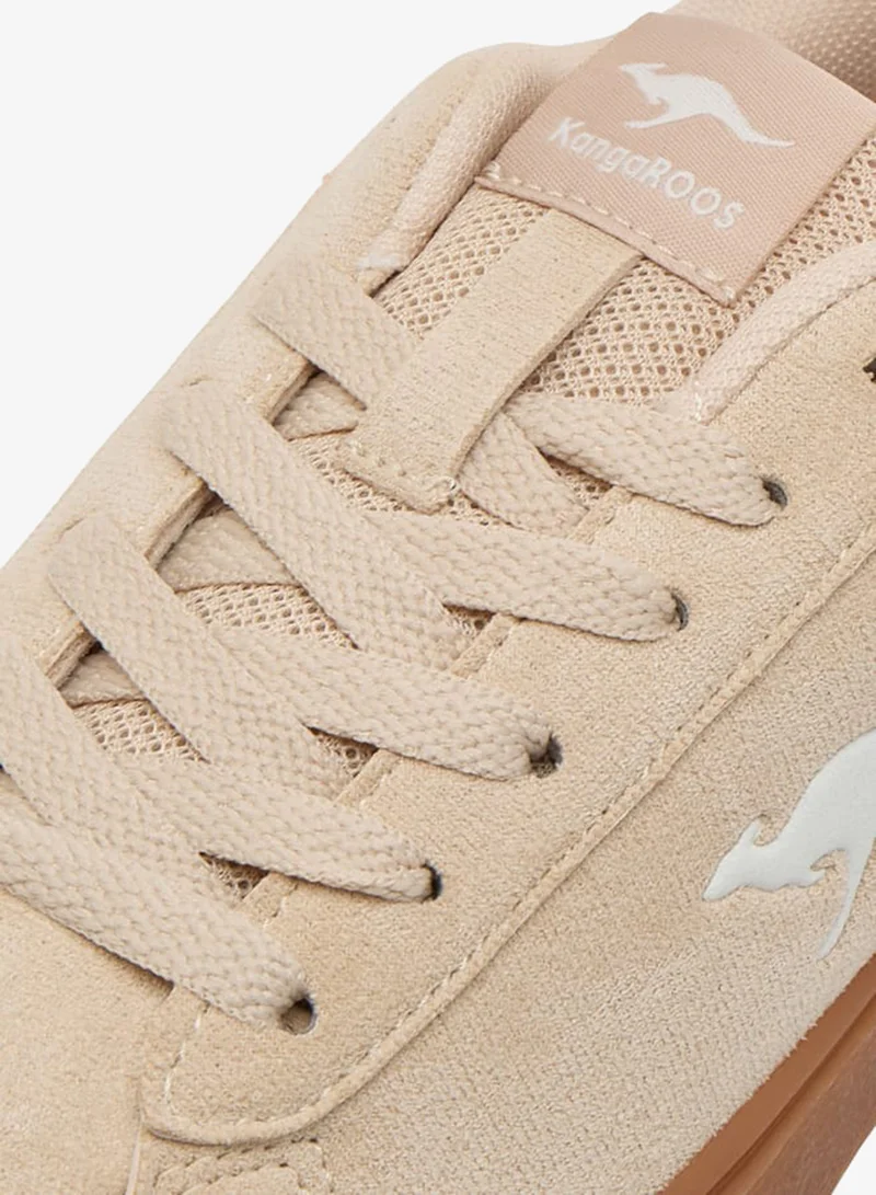 kangaROOS BEIGE Women's Logo Detail Sports Shoes with Lace-Up Closure for Women | Best Price UAE