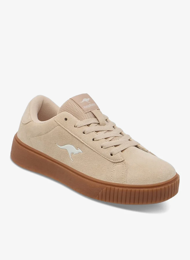 kangaROOS BEIGE Women's Logo Detail Sports Shoes with Lace-Up Closure for Women | Best Price UAE