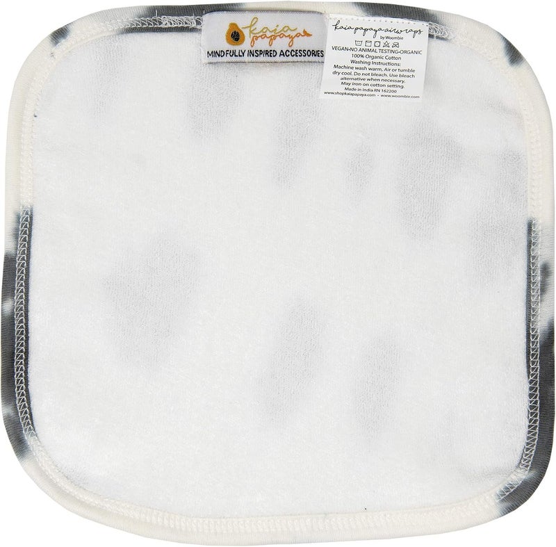 Woombie Kaia Papaya MultiUse Organic Air Wrap Washcloths Pack of 4  Quick Dry and Ultra Absorbent for The Beach Pool Bathtime and More  GrayWhite 8in x 8in - Image 5